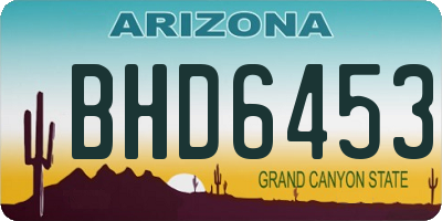 AZ license plate BHD6453