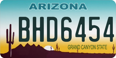 AZ license plate BHD6454
