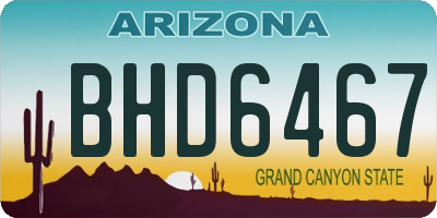 AZ license plate BHD6467