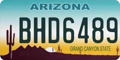 AZ license plate BHD6489