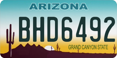 AZ license plate BHD6492