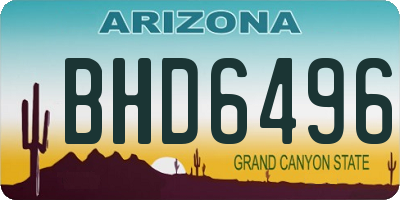AZ license plate BHD6496