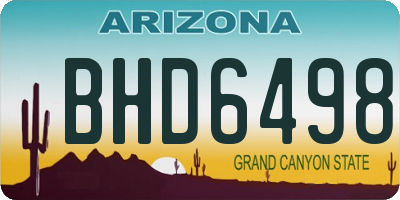 AZ license plate BHD6498