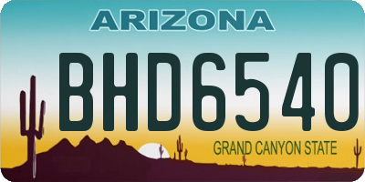 AZ license plate BHD6540
