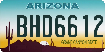 AZ license plate BHD6612