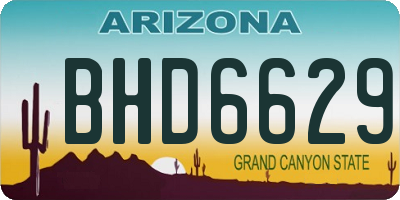 AZ license plate BHD6629