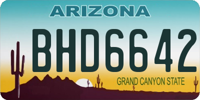 AZ license plate BHD6642