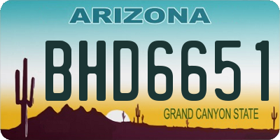 AZ license plate BHD6651