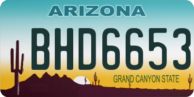 AZ license plate BHD6653
