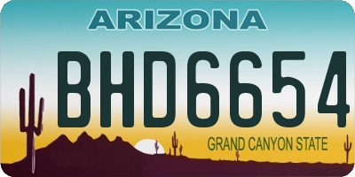 AZ license plate BHD6654