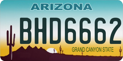 AZ license plate BHD6662