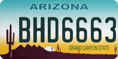 AZ license plate BHD6663