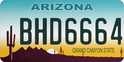AZ license plate BHD6664