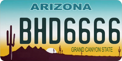 AZ license plate BHD6666