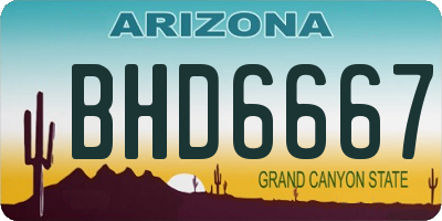 AZ license plate BHD6667