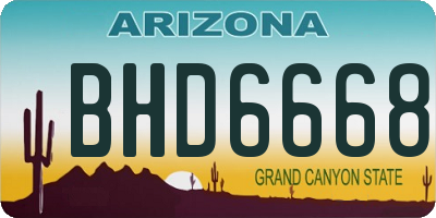 AZ license plate BHD6668