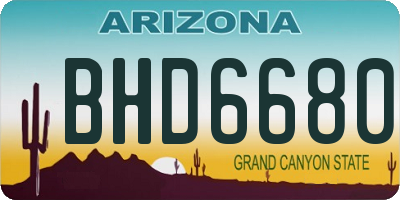 AZ license plate BHD6680