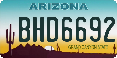 AZ license plate BHD6692