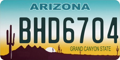 AZ license plate BHD6704