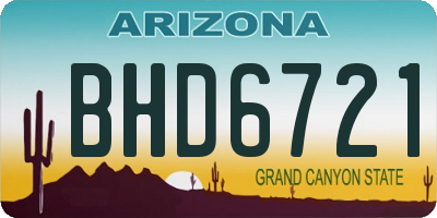 AZ license plate BHD6721