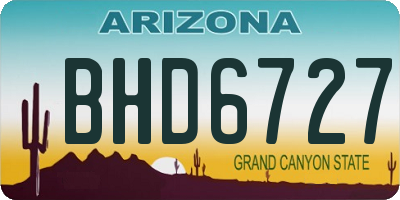 AZ license plate BHD6727
