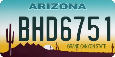 AZ license plate BHD6751