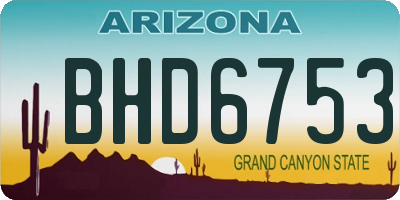 AZ license plate BHD6753
