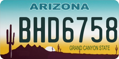 AZ license plate BHD6758