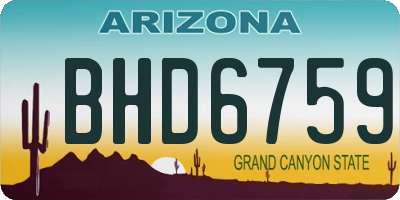 AZ license plate BHD6759