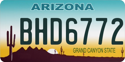 AZ license plate BHD6772