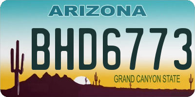 AZ license plate BHD6773