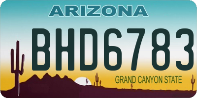 AZ license plate BHD6783