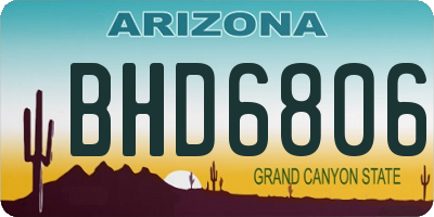 AZ license plate BHD6806