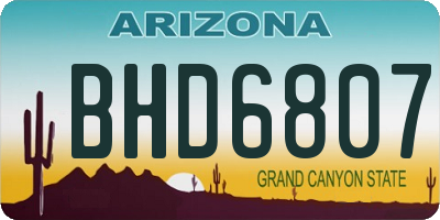 AZ license plate BHD6807