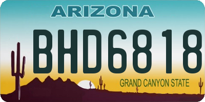 AZ license plate BHD6818