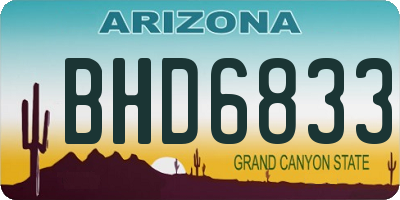 AZ license plate BHD6833