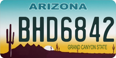 AZ license plate BHD6842