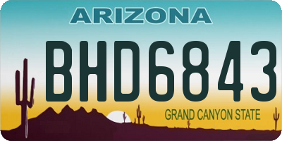 AZ license plate BHD6843