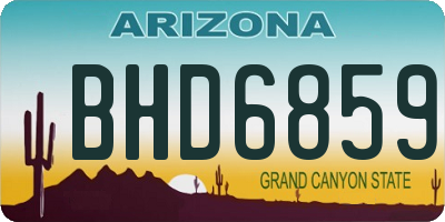 AZ license plate BHD6859