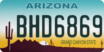 AZ license plate BHD6869