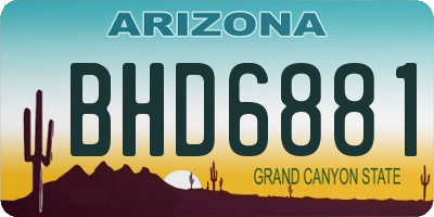 AZ license plate BHD6881