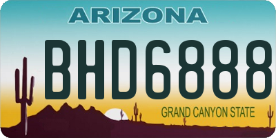 AZ license plate BHD6888
