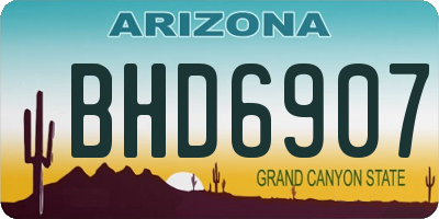 AZ license plate BHD6907