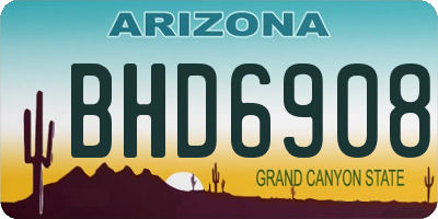AZ license plate BHD6908