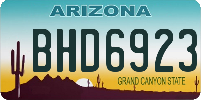 AZ license plate BHD6923