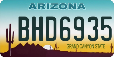 AZ license plate BHD6935