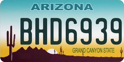 AZ license plate BHD6939
