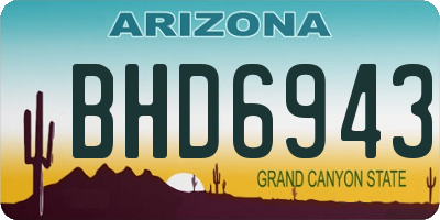 AZ license plate BHD6943
