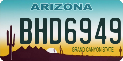 AZ license plate BHD6949