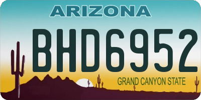 AZ license plate BHD6952